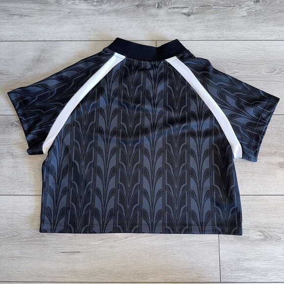 Puma Football Jersey Black Printed Logo Short Sleeve Baby Tee Women's Large L - Picture 4 of 9